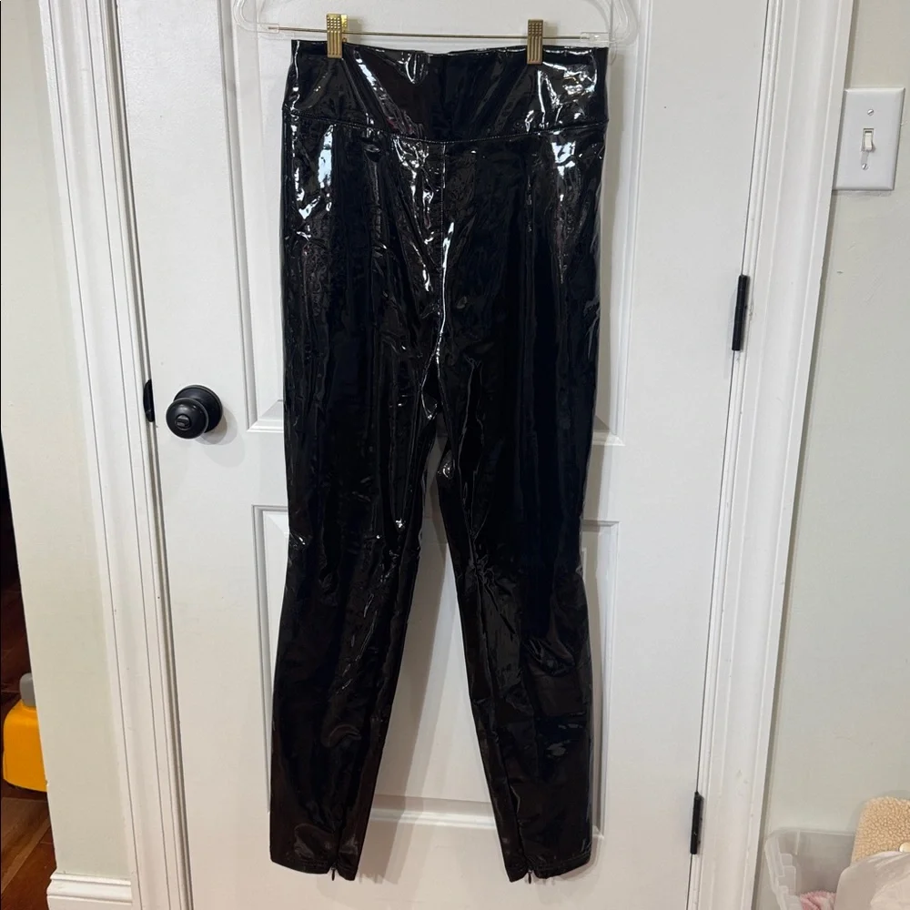 HOUSE OF CB LONDON HARMONY HIGH WAISTED PATRNT VINYL PANTS LARGE - Picture 4 of 16